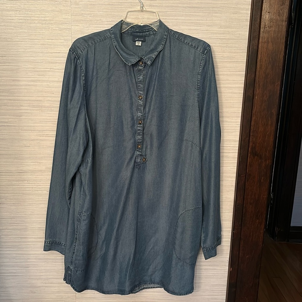 JJill denim colored tencel tunic with pockets in XLTall